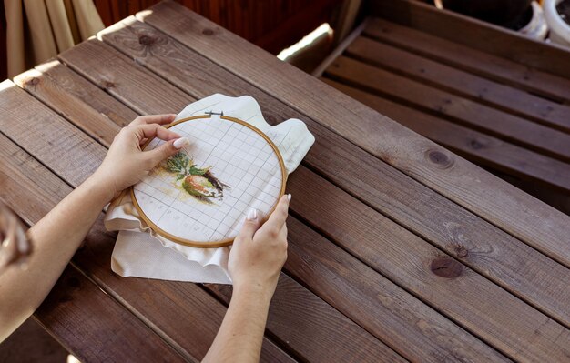 proces haftowania na ramie